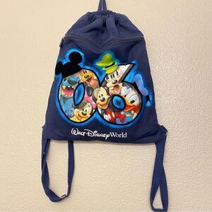 Walt Disney World Parks Drawstring 2006 Backpack bag Blue graphic Drawstring